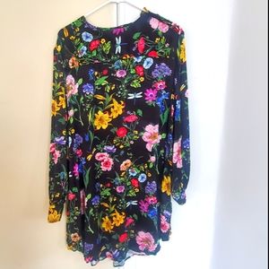 H&M Black Floral Tunic Dress